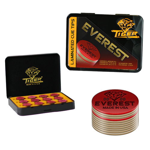 TIGER EVEREST LAMINATED CUE TIPS 14MM SOLD INDIVIDUALLY